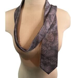 Michael Kors Men's Paisley Tie Purple And Black Necktie Sexy